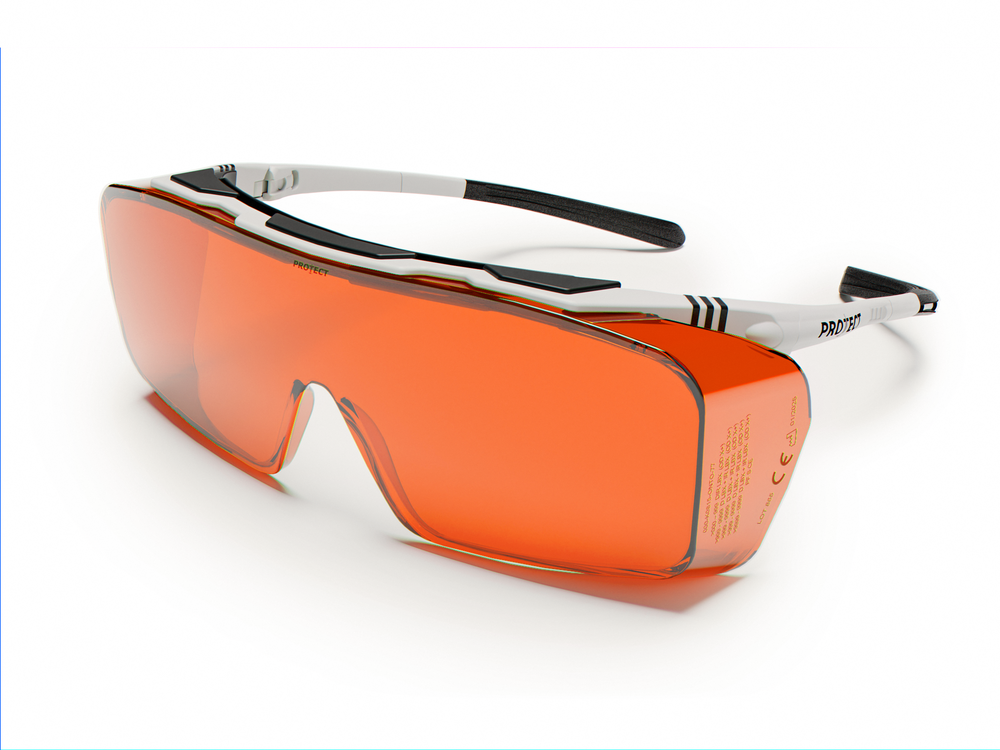 Lunette de protection laser praticien ONTOR K0277 YAG ARGON Orange (VLT ~42 %, épaisseur 2 mm)