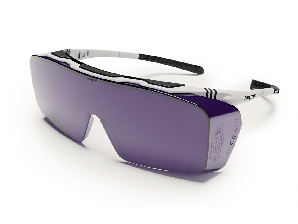Lunette de protection laser praticien ONTOR K0336 Violet (VLT ~20 %, épaisseur 2 mm)