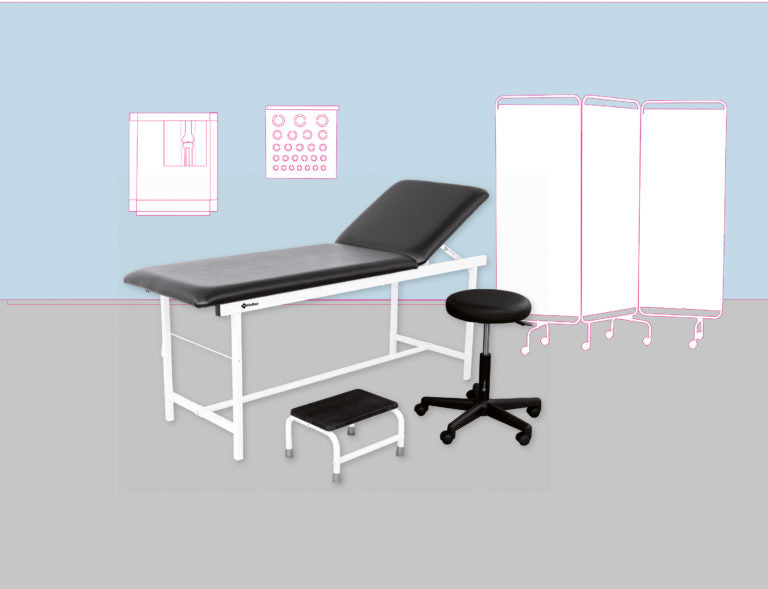 Kit d'installation divan d'examen, tabouret, marche pied 1 marche Epoxy