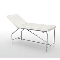 Divan fixe Cordoba - hauteur 82 cm avec sellerie à bourrelets 65 cm, bâti en inox et patins