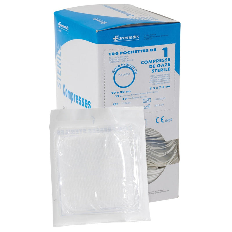 Compresses de gaze stériles par 100