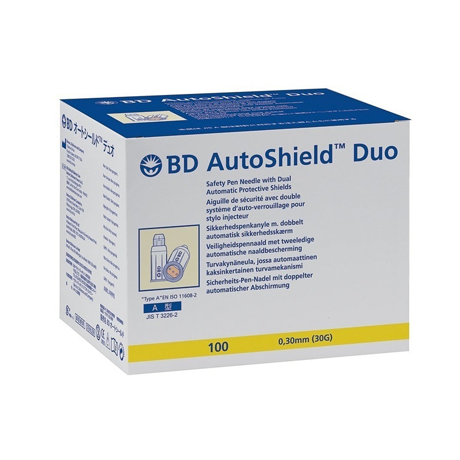 Aiguille sécurisée BD AutoShield pour stylo à Insuline - 30G/8mm- x100
