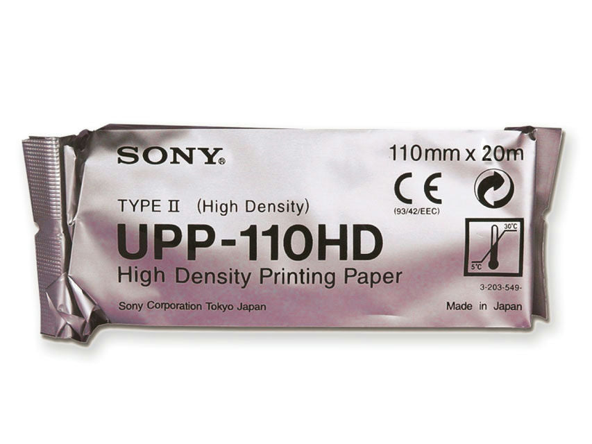Papier thermique noir et blanc haute densité Sony UPP-110 HD 110mmx20m - Boîte de 10