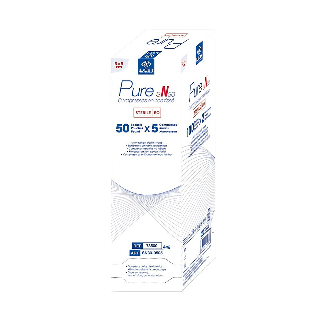 Compresses en non tissé stériles 30g LCH - 5x5cm
