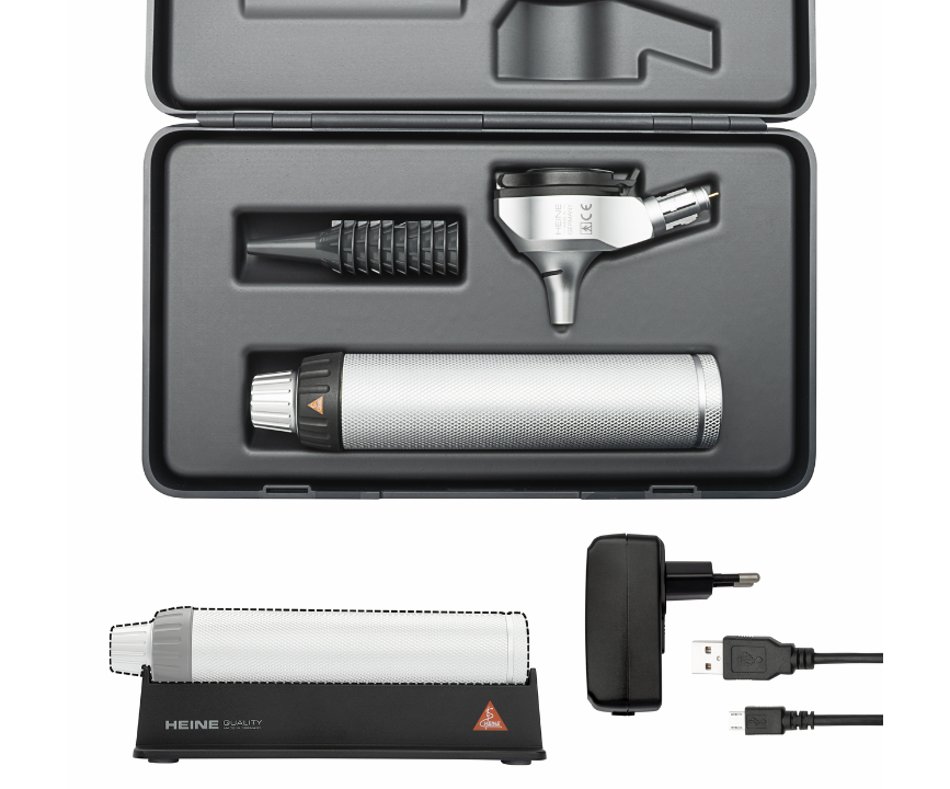Trousse Otoscope HEINE Beta 400 à Fibre Optique LED avec chargeur NT4