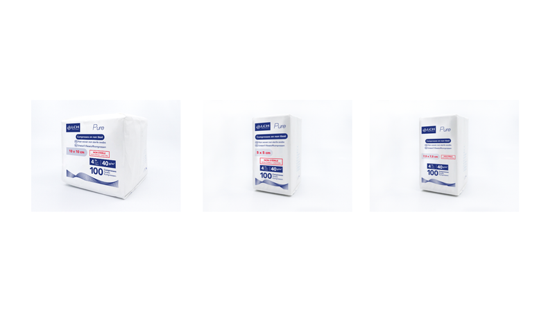Compresses non tissées non stériles Pure N40 - Paquet de 100 compresses