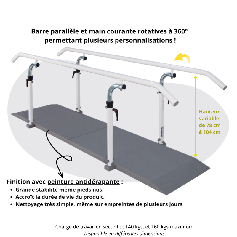 Barres Parallèles Ferrox - Avec Plancher antidérapant et main courante