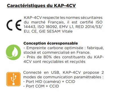 KAP-4CV dual-slot en contactloze PC/SC-kaartlezer voor de Carte Vitale