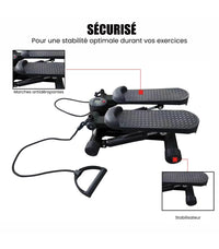 Mini stepper avec compteur et bandes de résistance - CARE