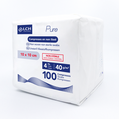 Compresses non tissées non stériles Pure N40 - Paquet de 100 compresses