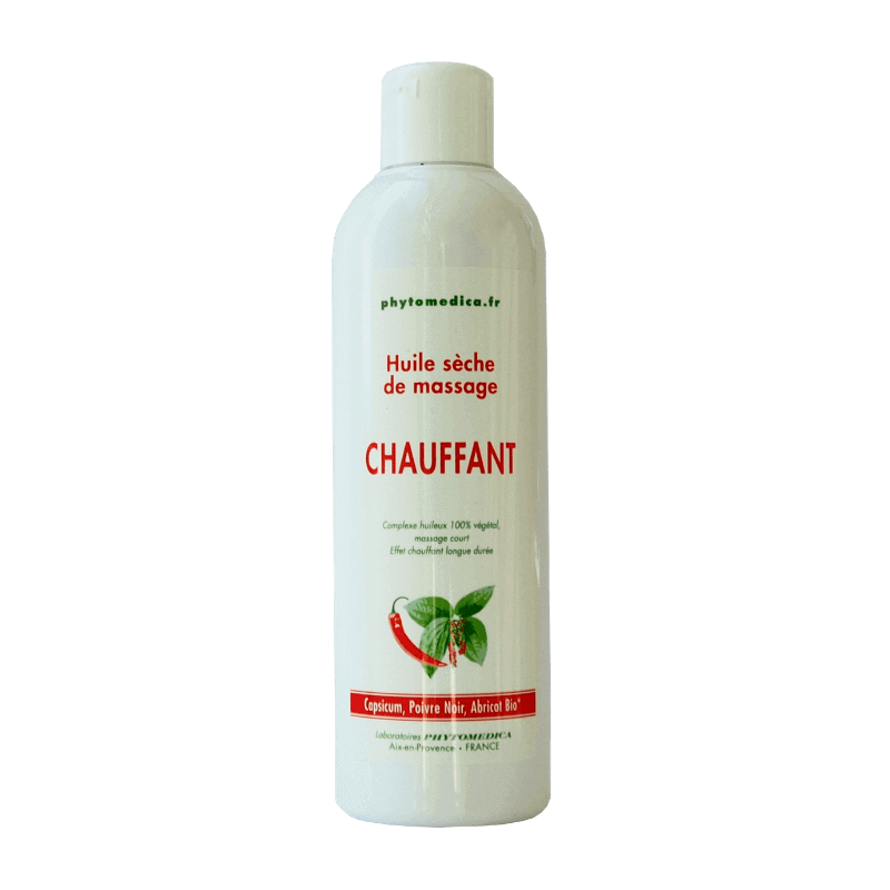 Verwarmende droge massageolie - fles van 250 ml