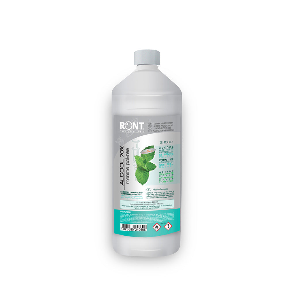 Alcool isopropylique à 70% menthe poivrée 1L - RONT