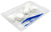 Set de pansement avec pince anatomique et boules non tissées - Carton de 5