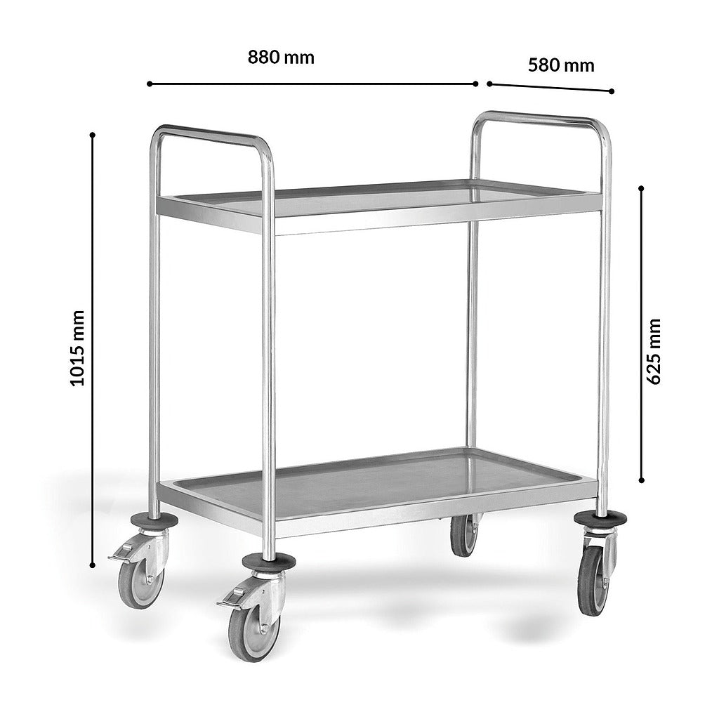 Guéridon Inox soudé à 2 ou 3 plateaux 600x400mm