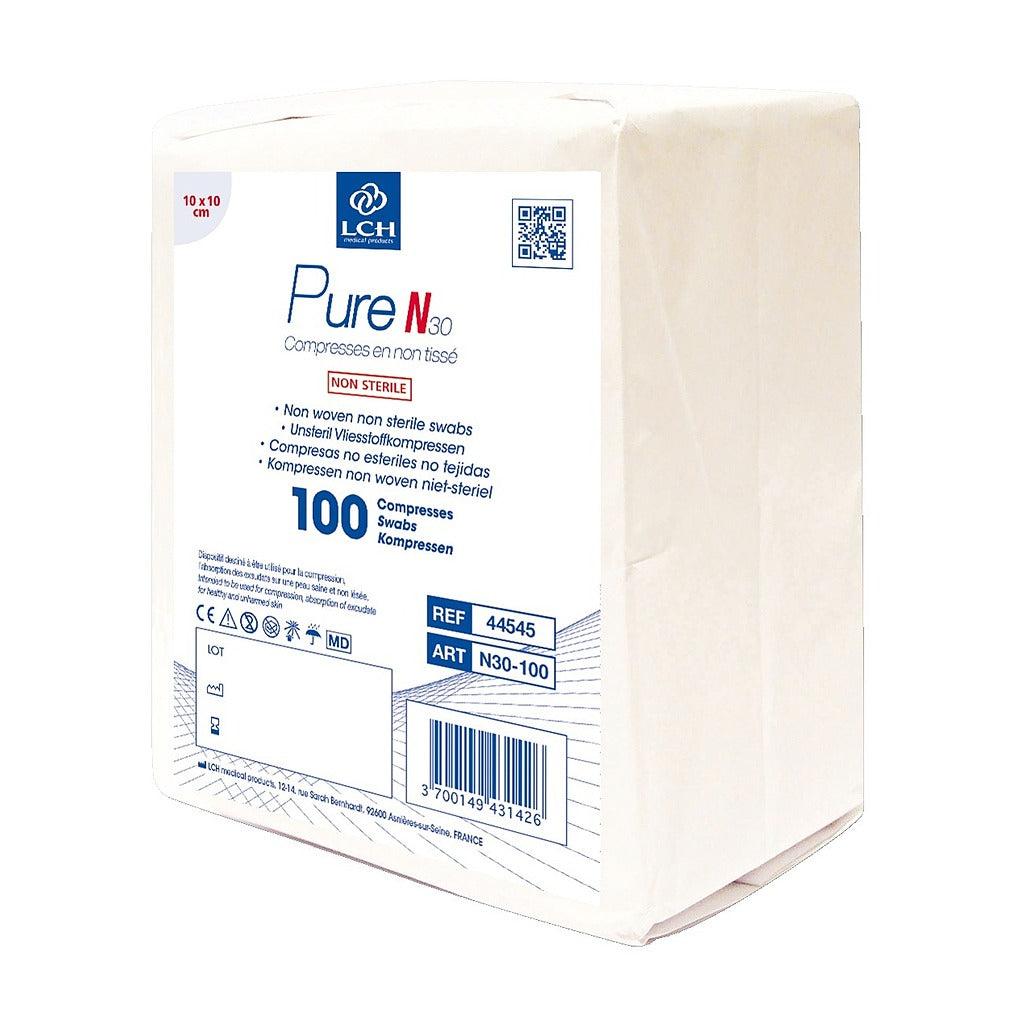 Compresses en non tissés non stériles PURE N30 - LCH - Boite de 100