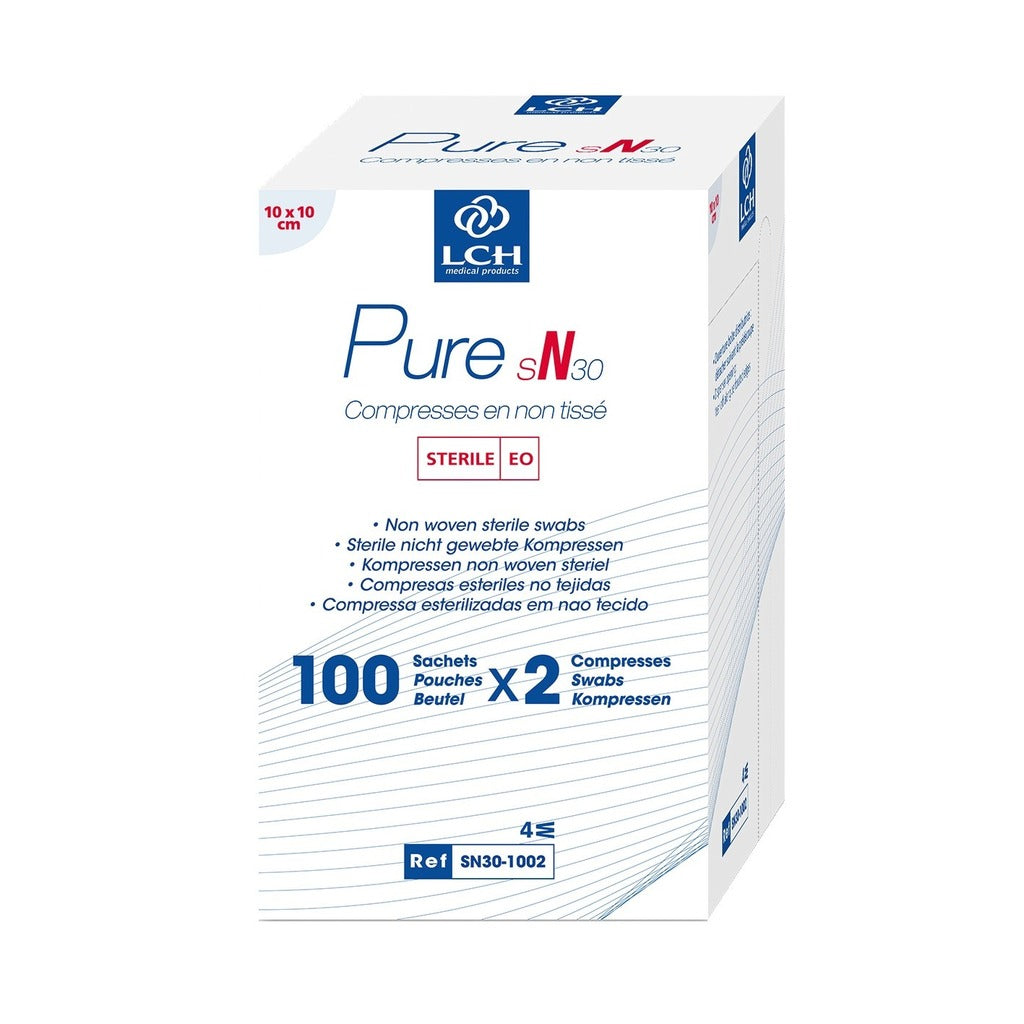 Compresses en non tissé stériles 30g LCH - 10x10cm
