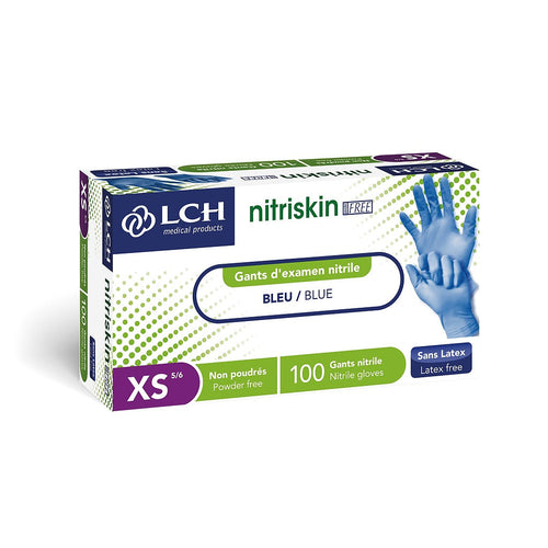 Gants Nitriskin Free en nitrile non poudrés - Bleu