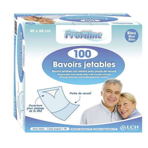 Bavoirs avec poche LCH - Boîte de 100