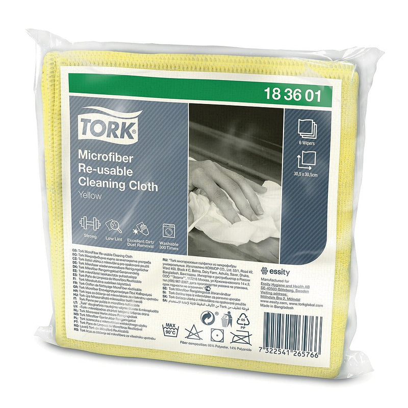 Tork Chiffon de Nettoyage Microfibre réutilisable - 6 lavettes