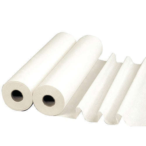 Drap d'examen ouaté lisse Grande largeur - 67 x 38 cm - Carton de 6 rouleaux