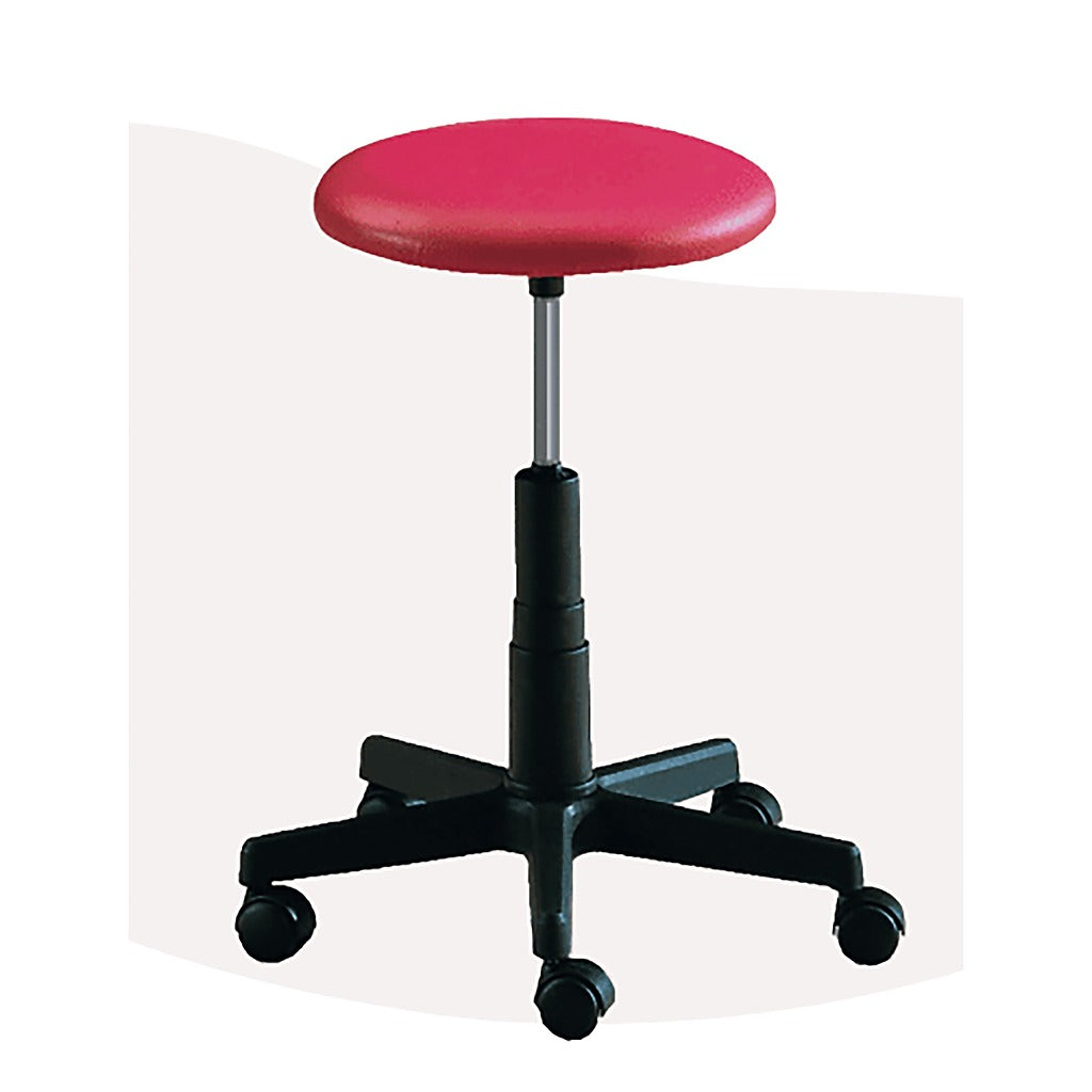 Tabouret Ferrox rond à roulettes sans dossier - 45 à 55 cm