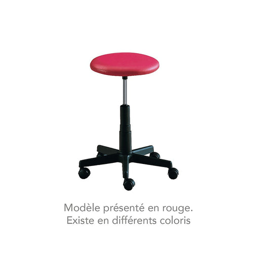 Tabouret Ferrox rond à roulettes sans dossier - 62 à 85 cm