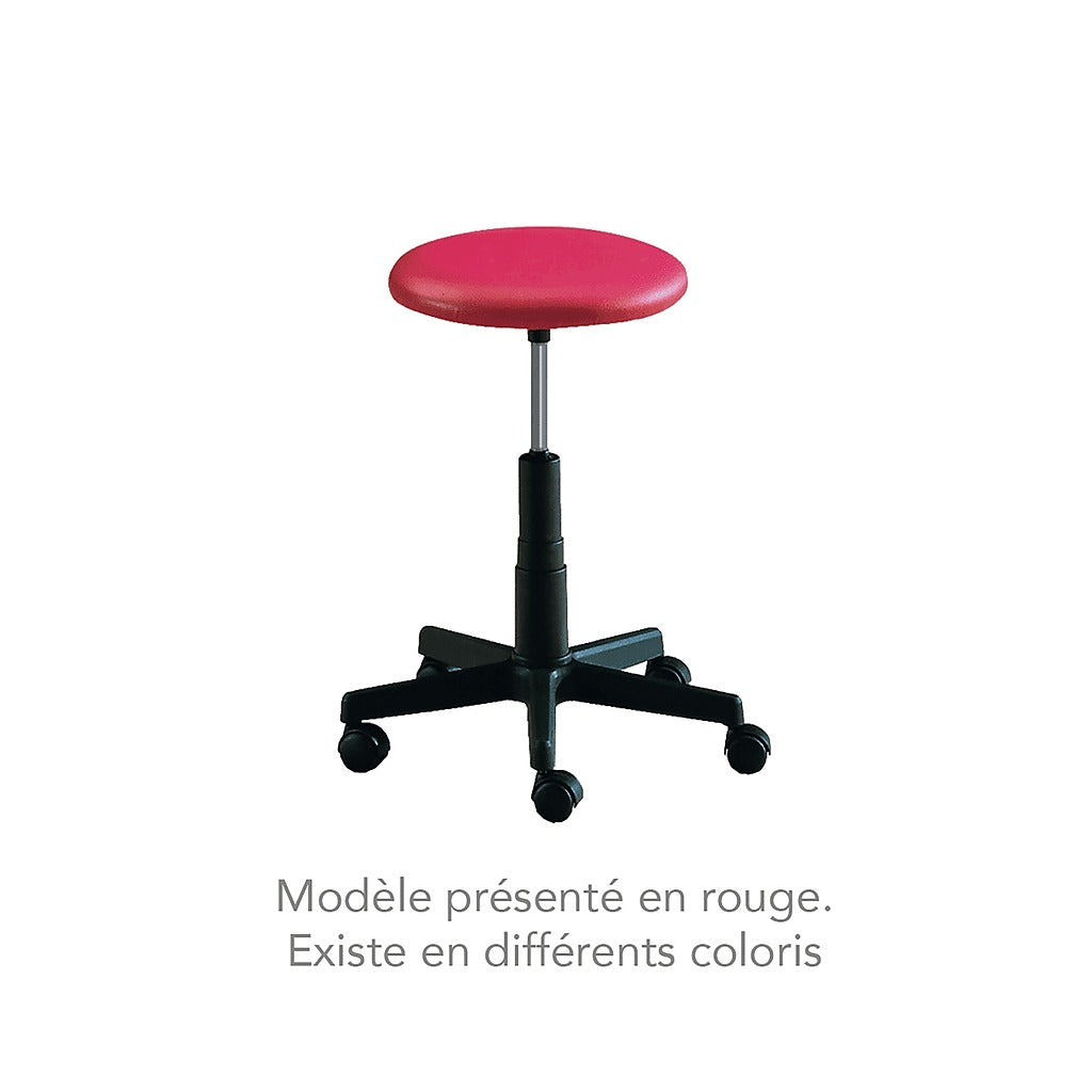 Tabouret Ferrox rond à roulettes sans dossier - 62 à 85 cm