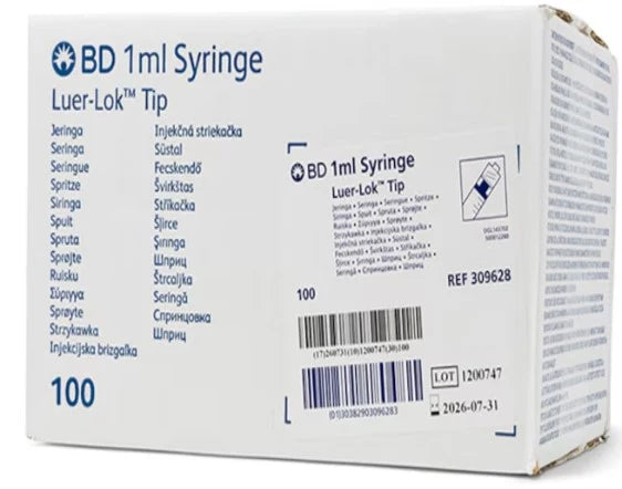 Seringue BD Plastipak à tuberculine 1ml Luer Simple 25G 16mm x120