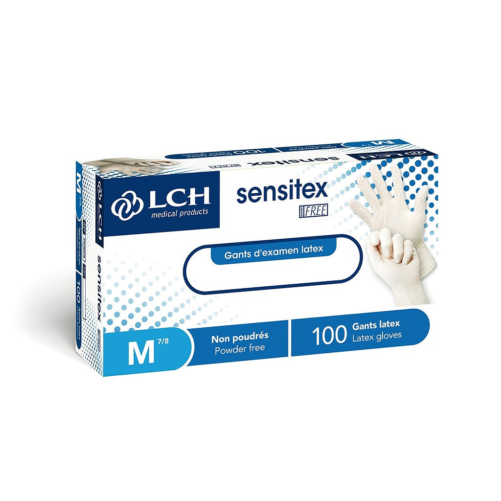 Gants Sensitex Free en latex non poudrés  - Boîte de 100