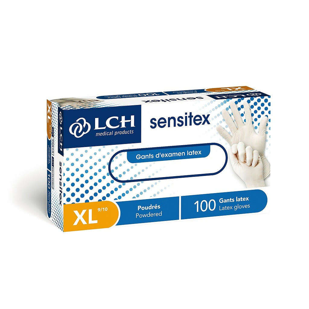 Gants Sensitex en latex poudrés non stériles – Beige