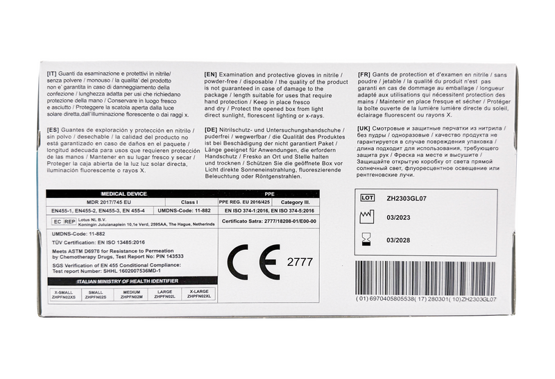 Gants de protection et d'examen en nitrile - Bleu - Boite de 100