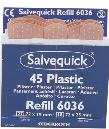 Recharges pansements plastiques Salvequick - 6 x 45 pansements