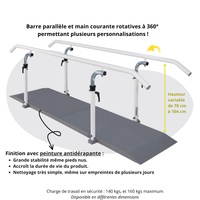 Barres Parallèles Ferrox - Avec Plancher antidérapant et main courante