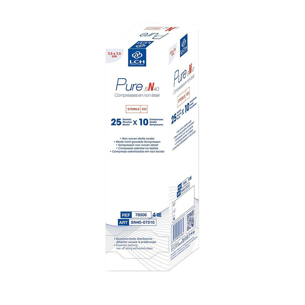 Compresses en non tissé stériles 40g LCH - 10x10cm